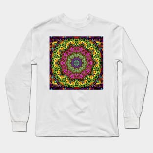 Colourful kaleidoscope mandala Long Sleeve T-Shirt